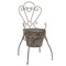 Decorative Metal Bucket Chair Planter 18 Inch Spring Floral Tabletop Display Stand